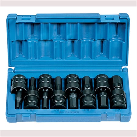 Grey Pneumatic 1/2Dr 8Pc Univ Hex 1398UH